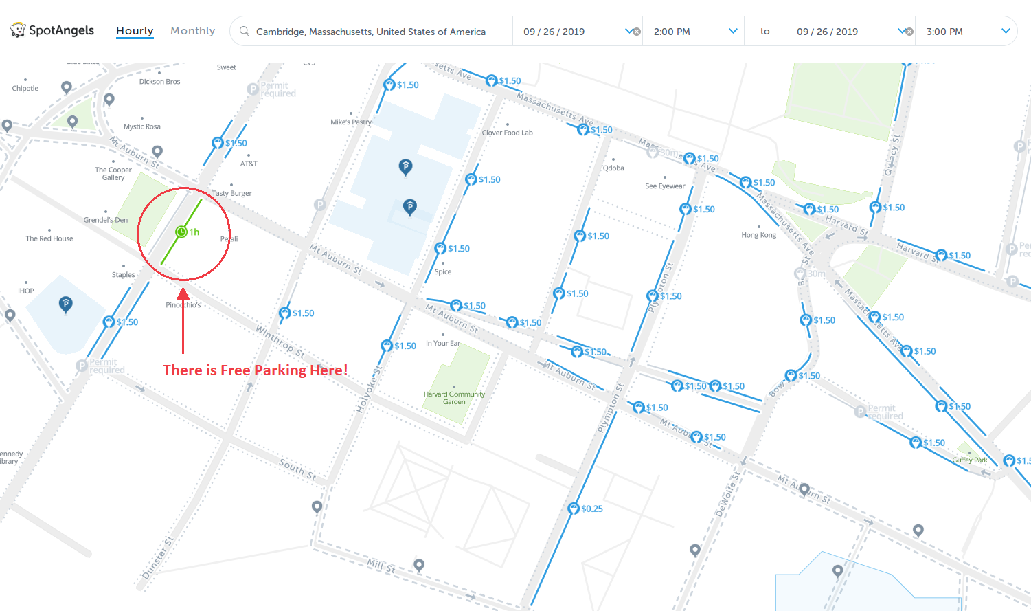 map of free parking in Cambridge - SpotAngels