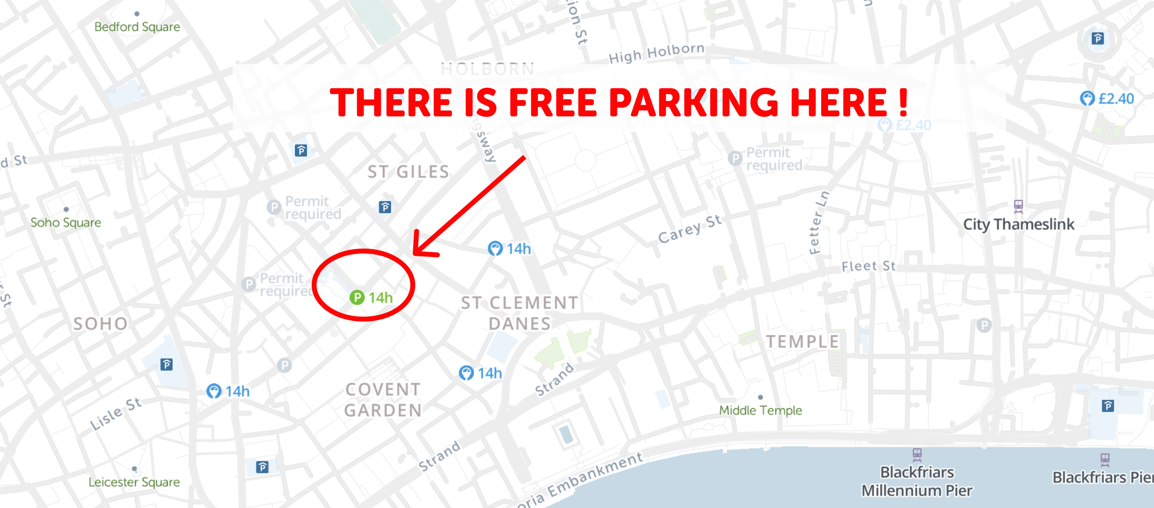 map of free parking in London - SpotAngels